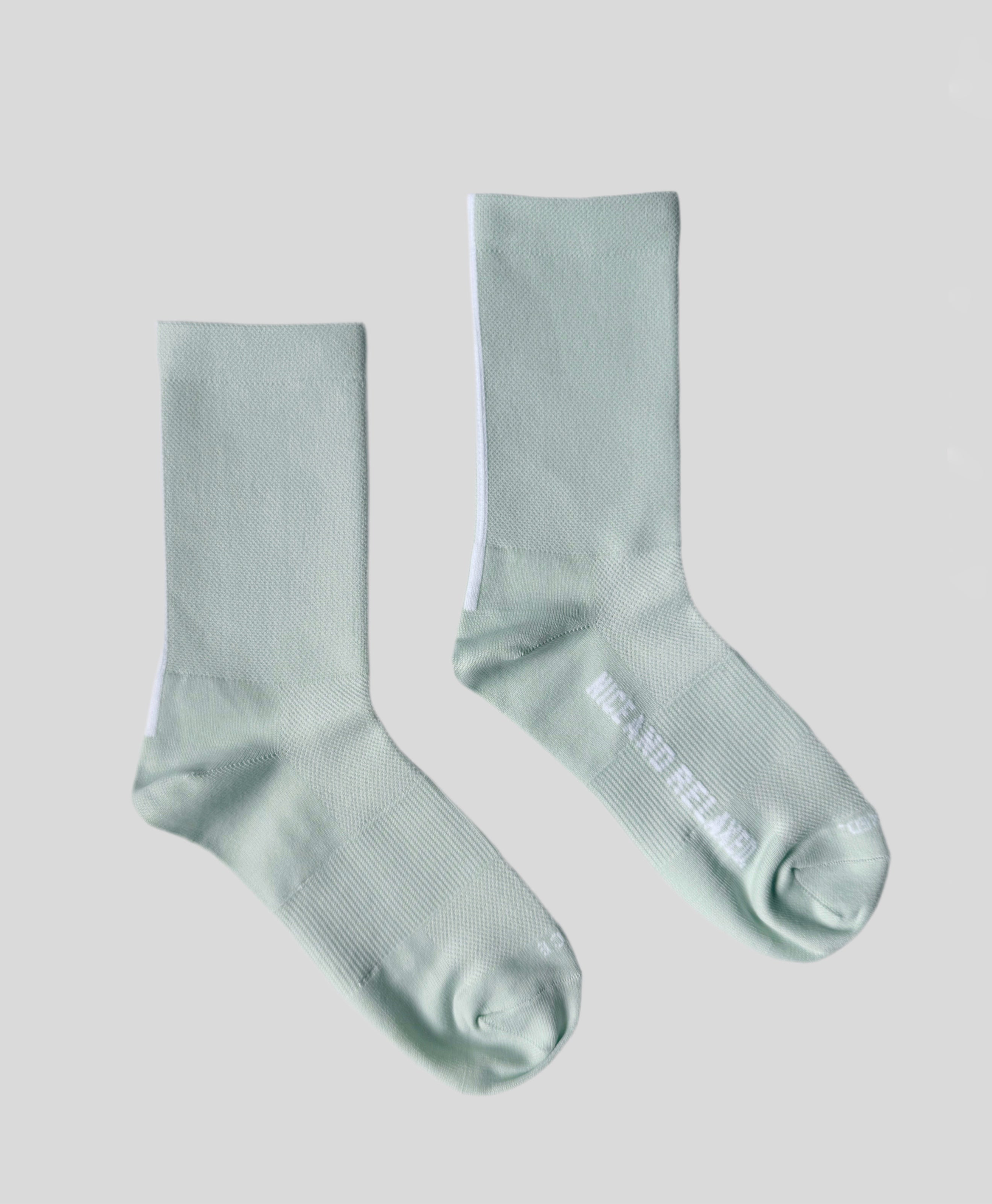 running socks - bike lane green